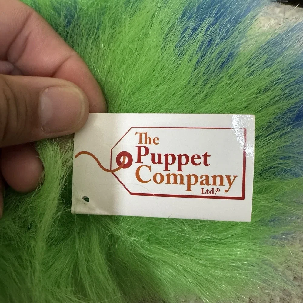 The Puppet Company Parrot Macaw Bird Hand Puppet Blue Yellow Squeaks NWT